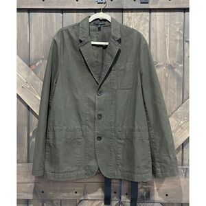 Banana Republic Green Olive Color Slim Fit Canvas Jacket 3 Buttons Size 44R